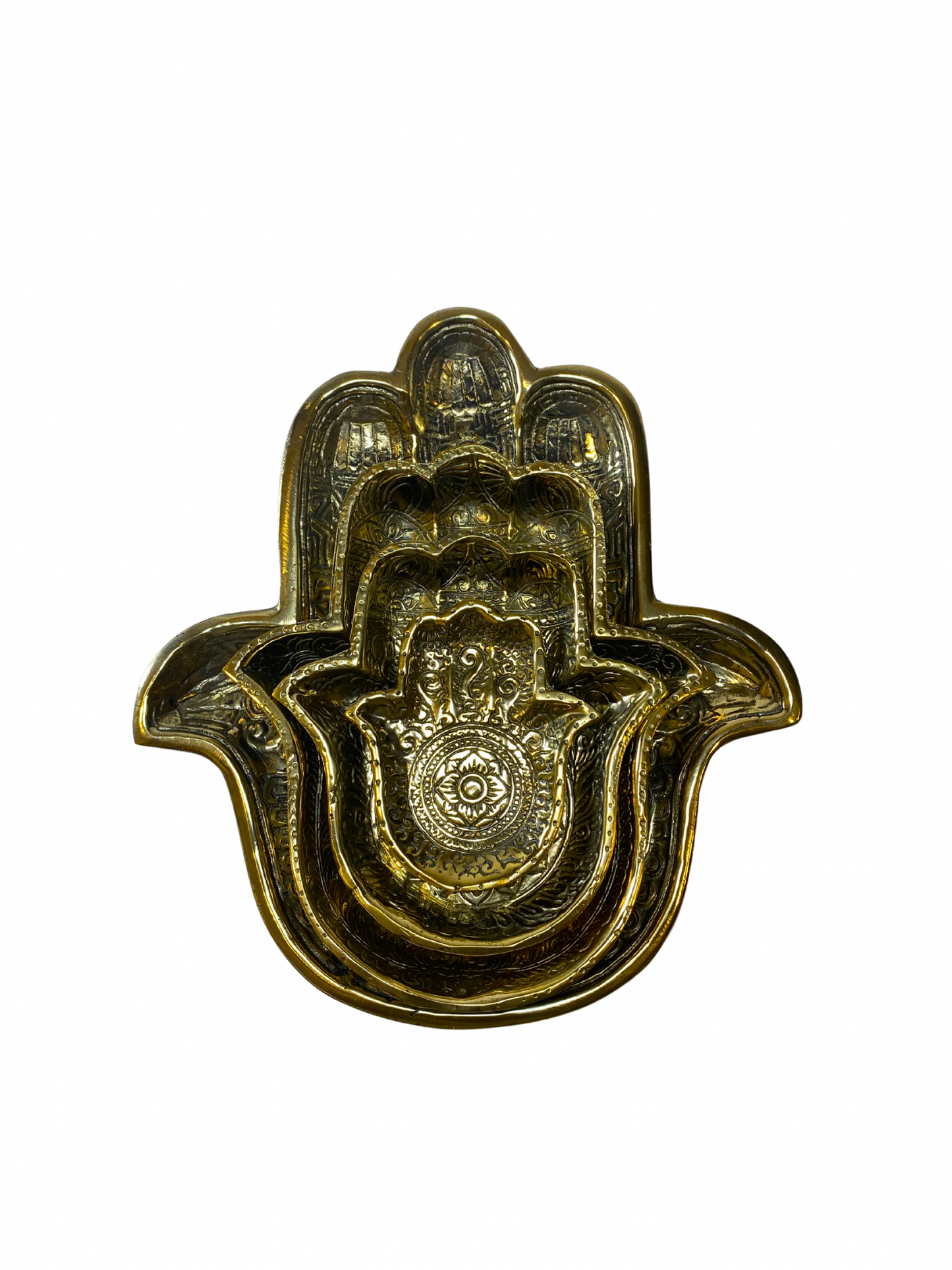 Set Brass Hamsa Hand Tray