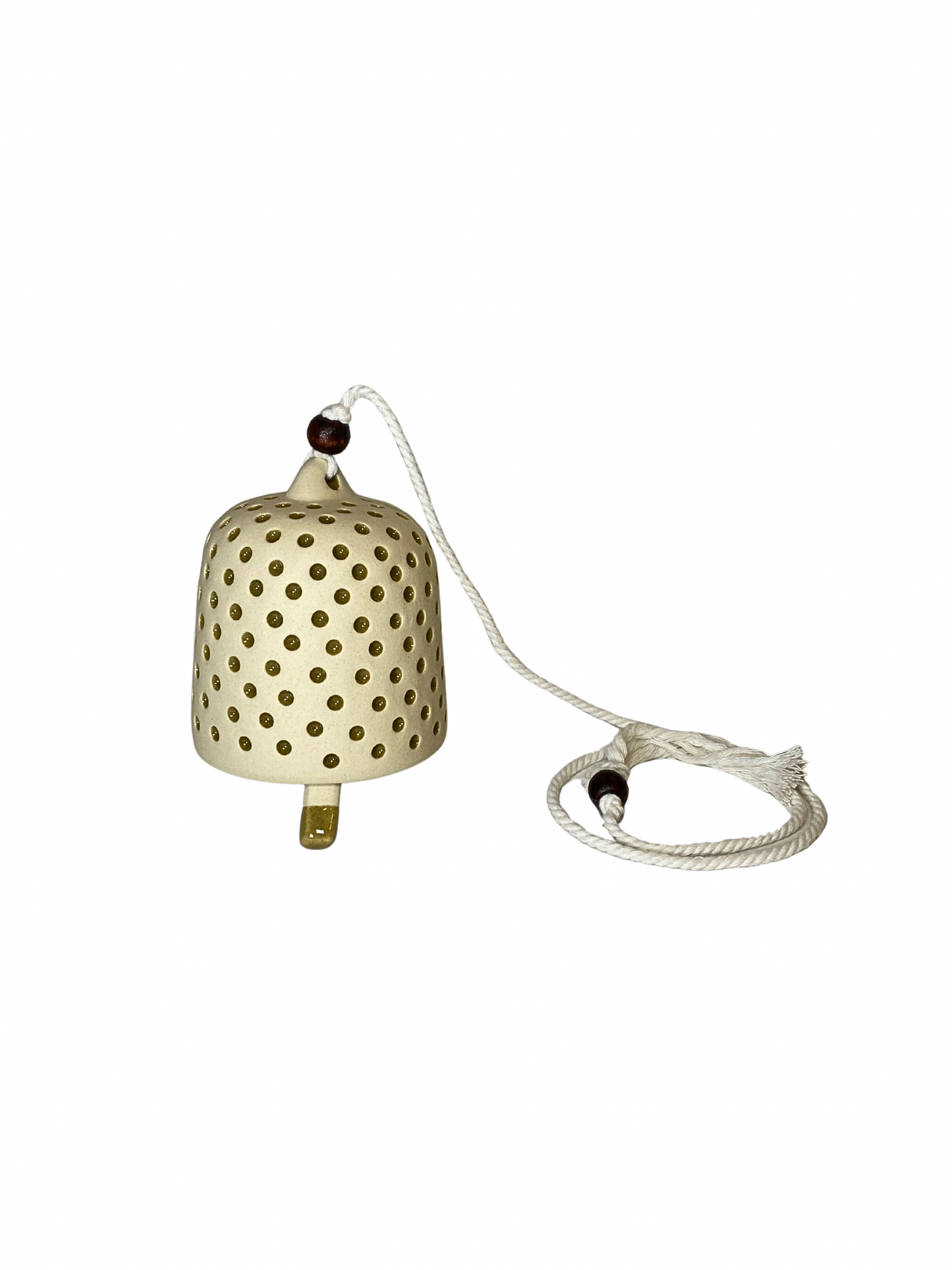Cream polka dot bell size M
