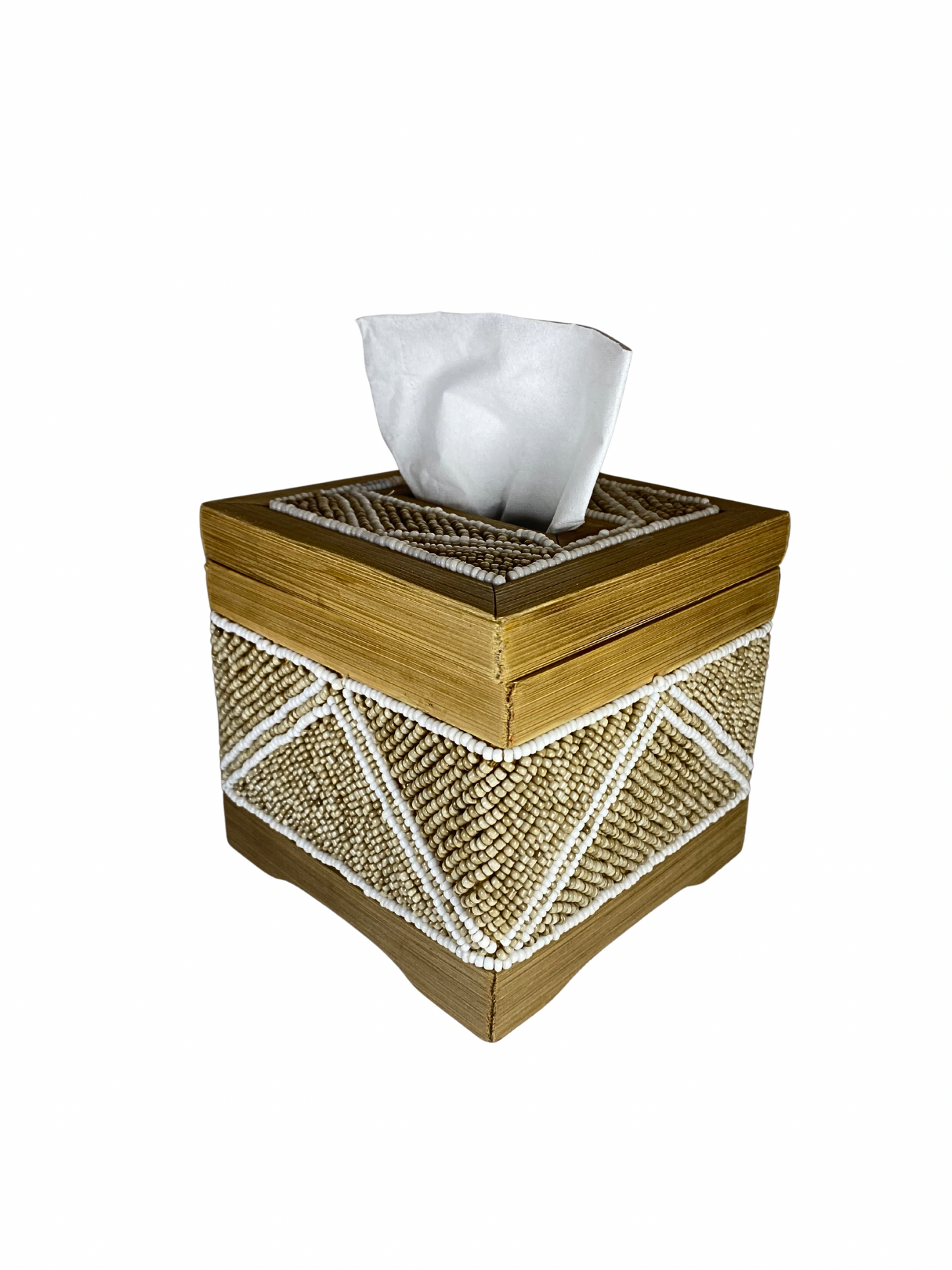 Box tisue beads cream colour