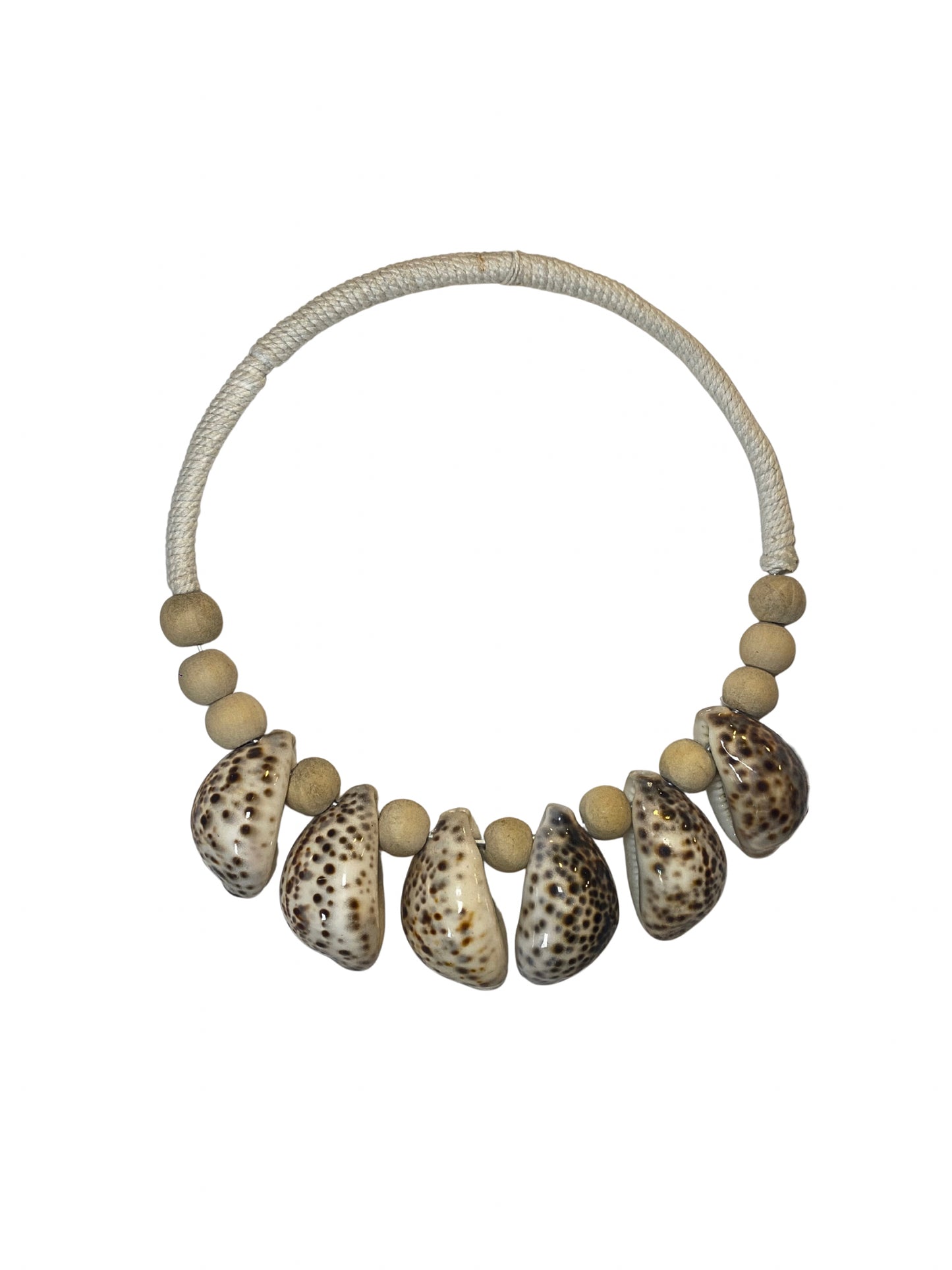Necklace tiger beads white size S - 25cm