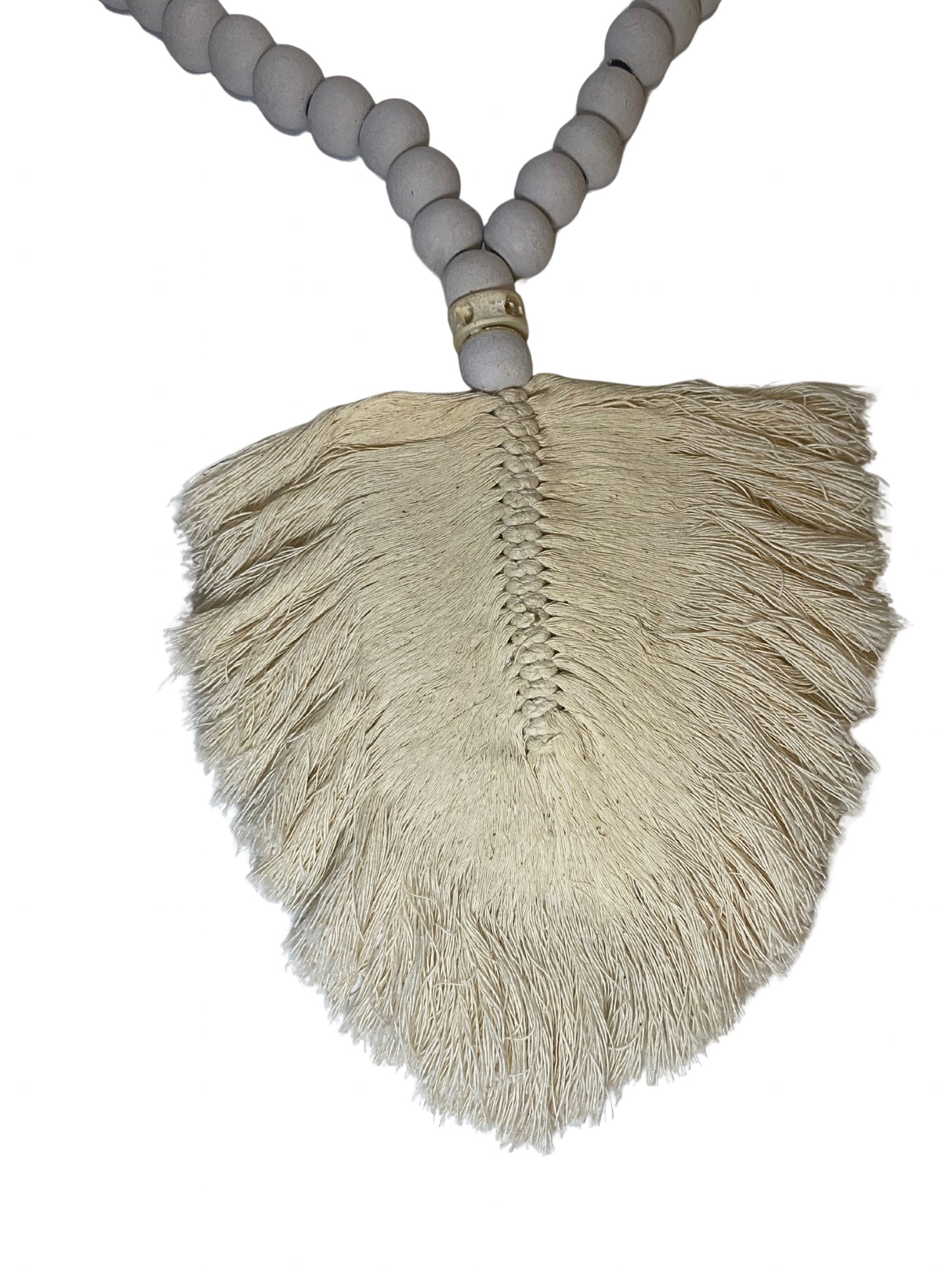 Wall hanger tassel beads leaf