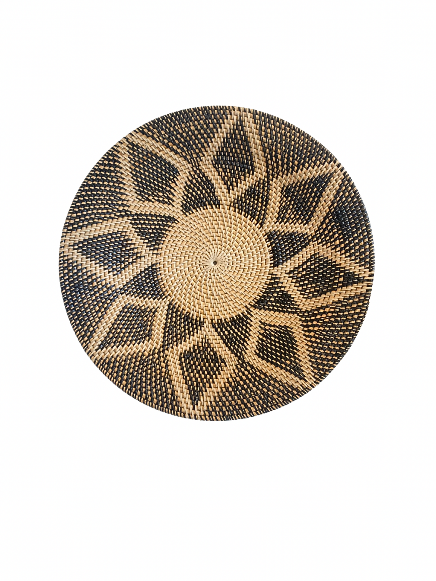 Rattan motif flower wall hanging