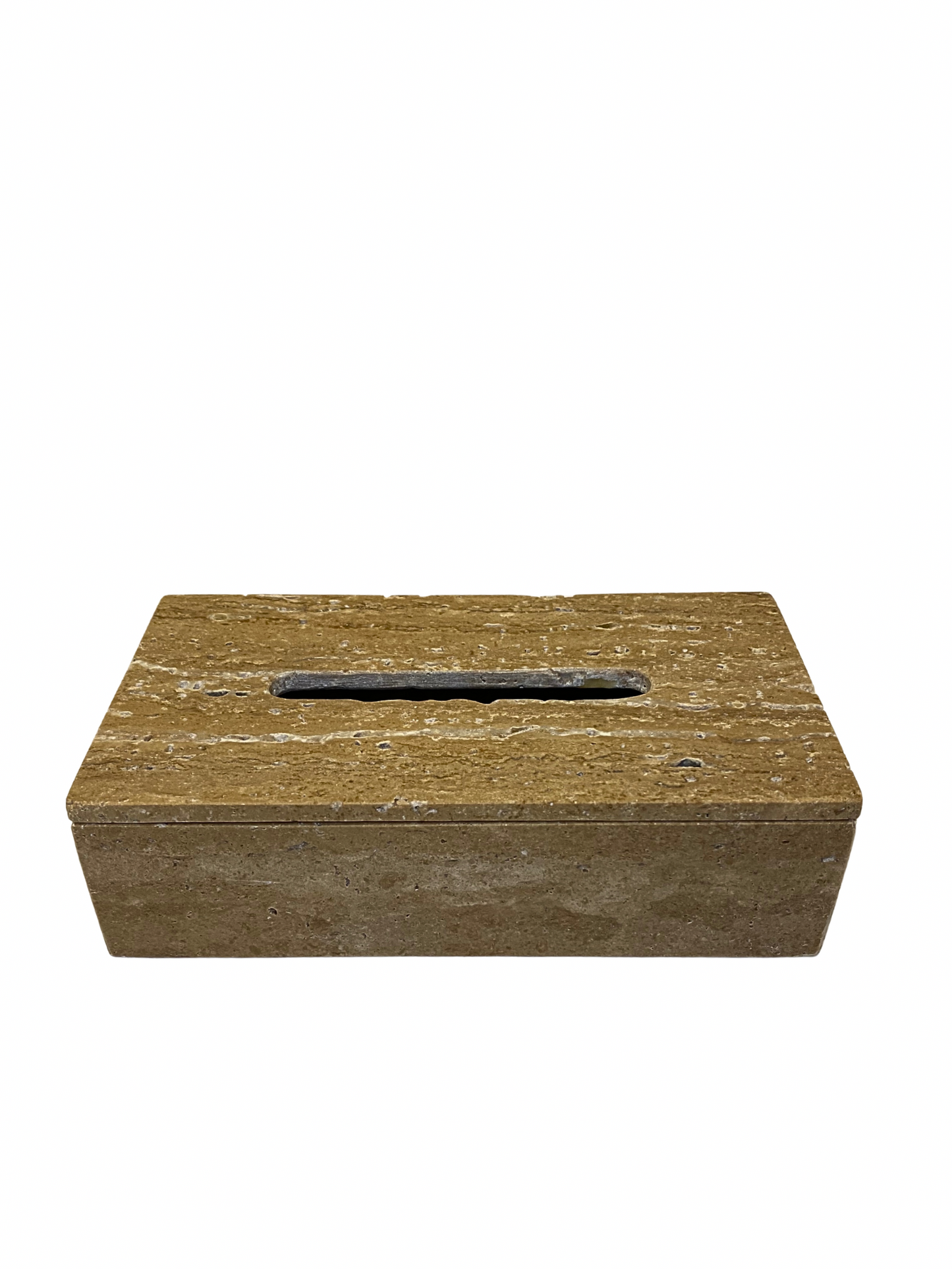 Natural travertine tissue holder size M