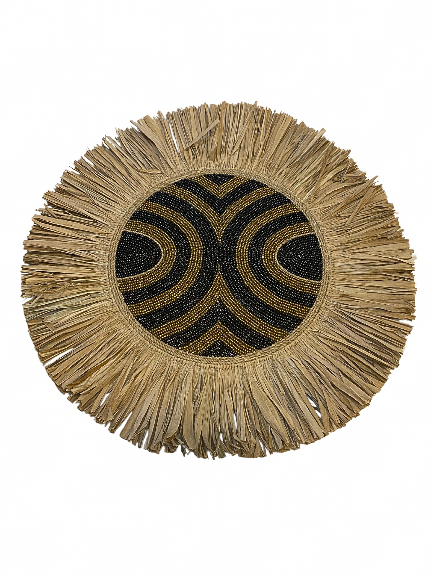 Wall decor beads Raffia round size L 60cm