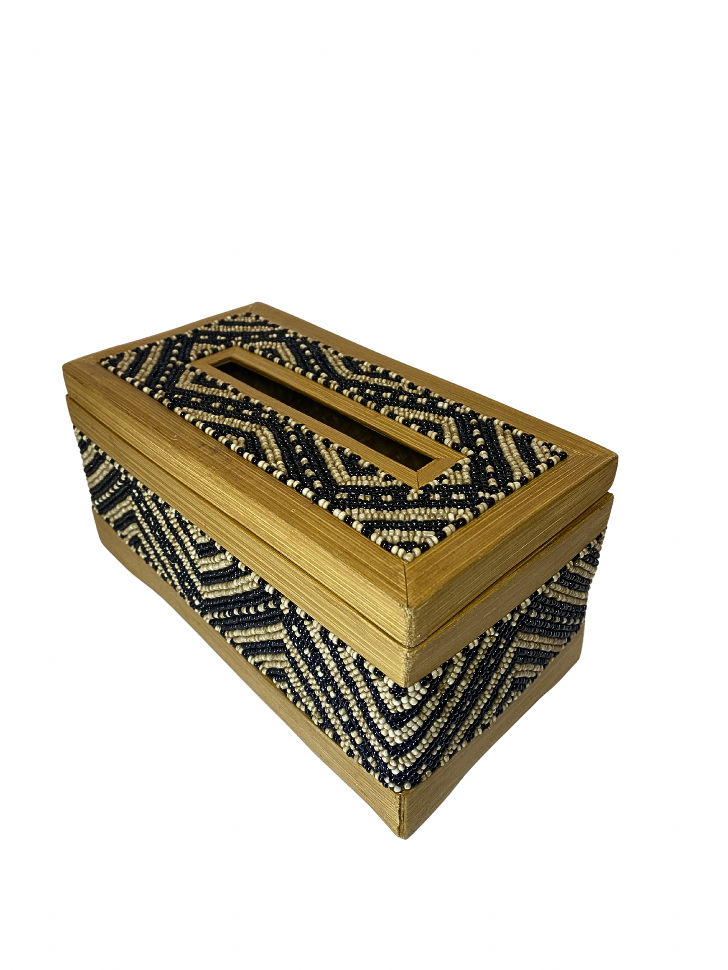Box tisue beads black white