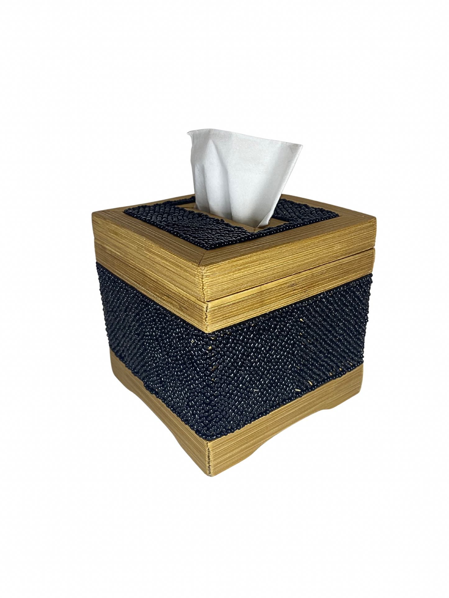 Box tisue beads black