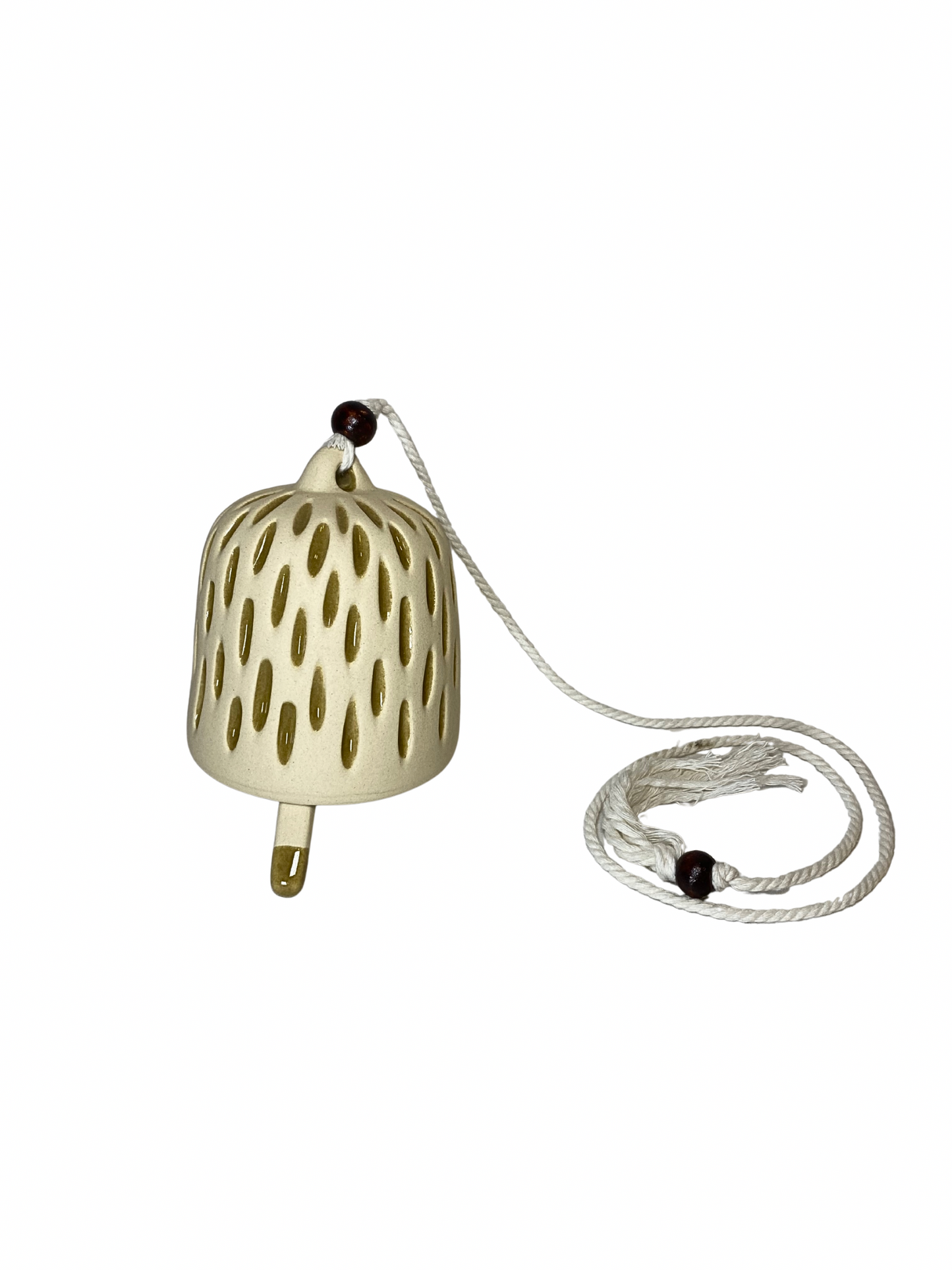 Cream raindrop ceramic bell size M