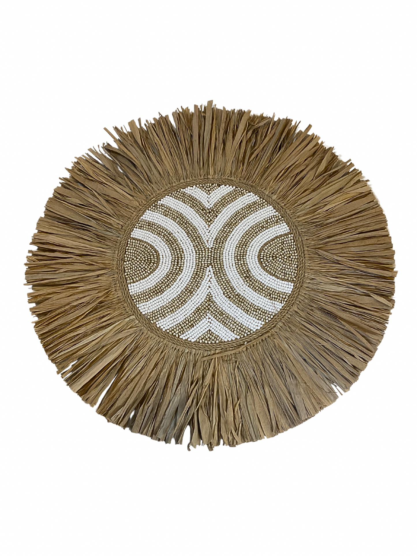 Wall decor beads raffia round size M - 50cm