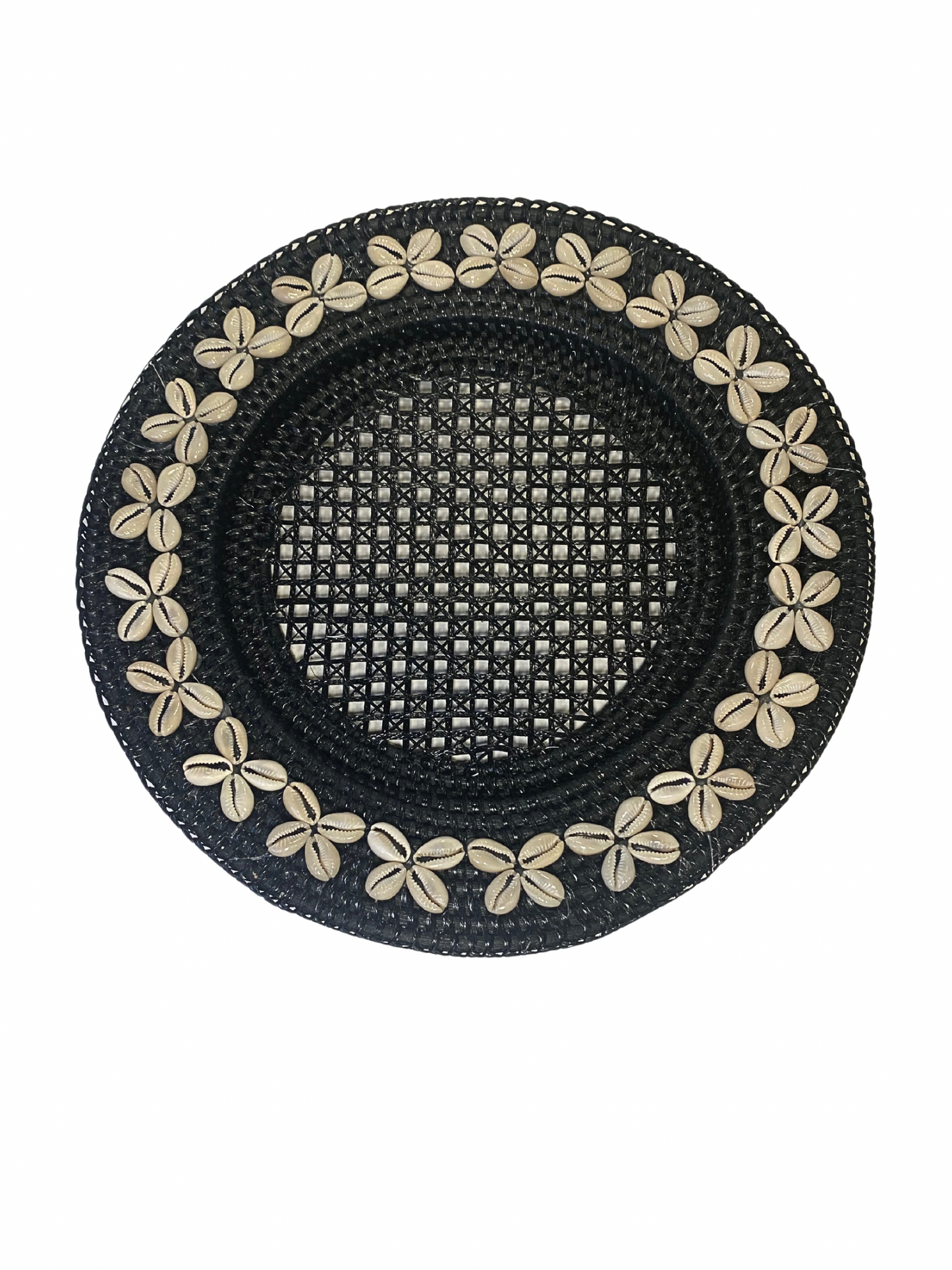 Rattan shell placemat black