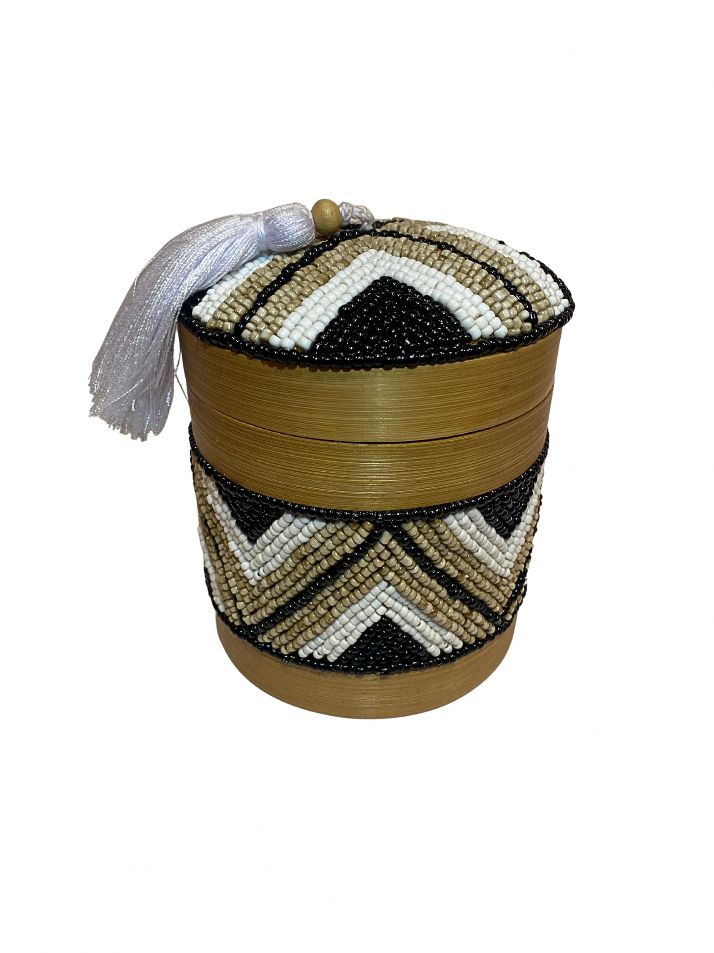 Beaded bamboo box
