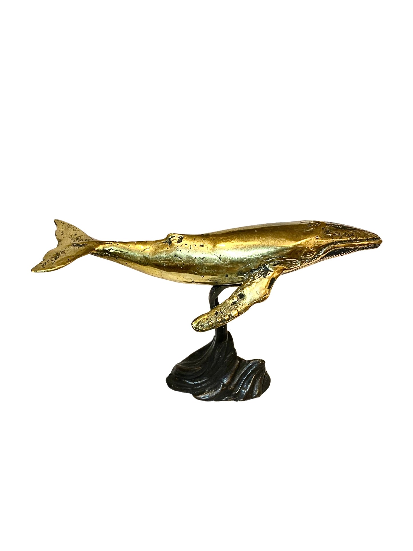 Brass deco whale