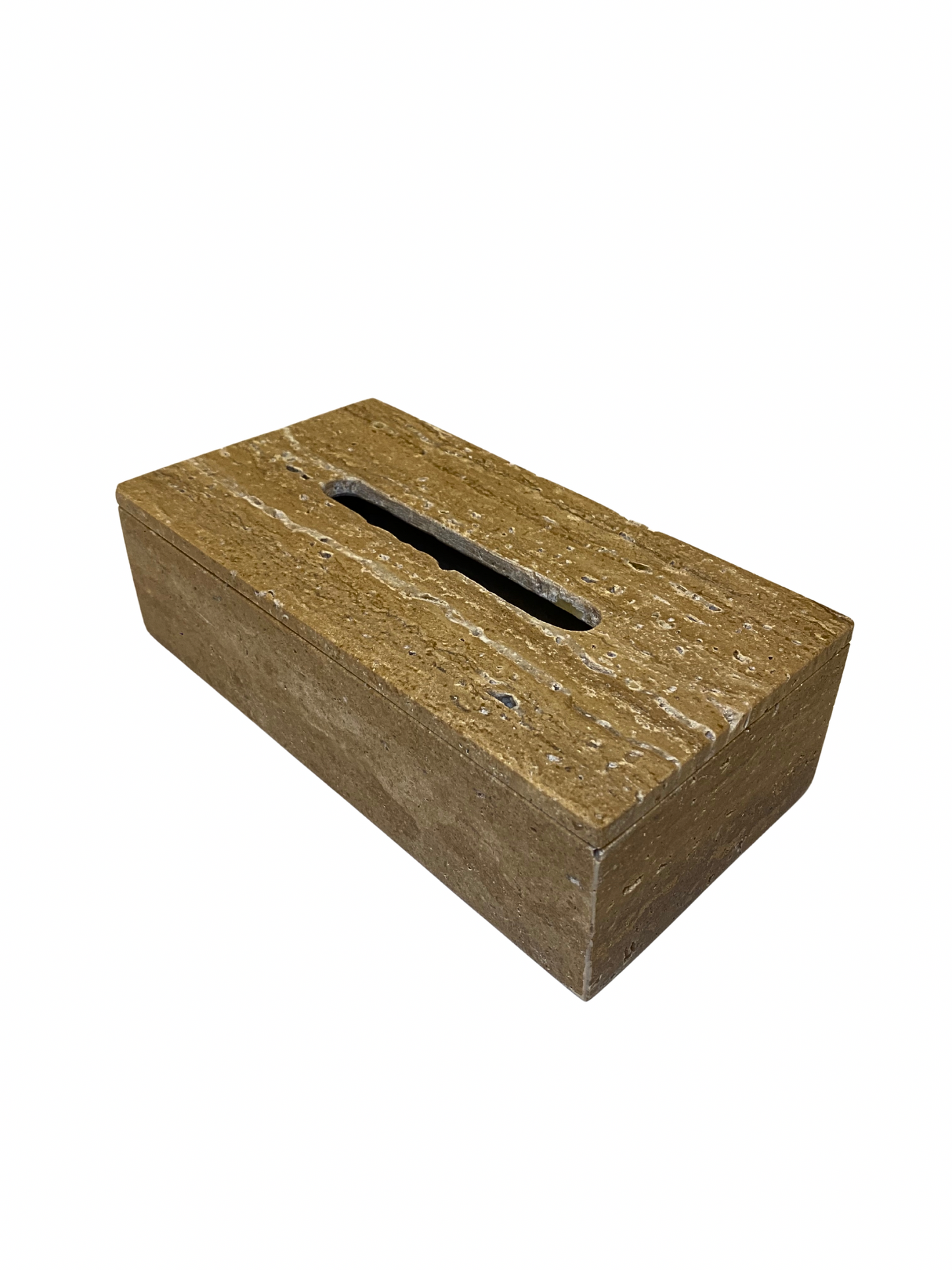 Natural travertine tissue holder size M