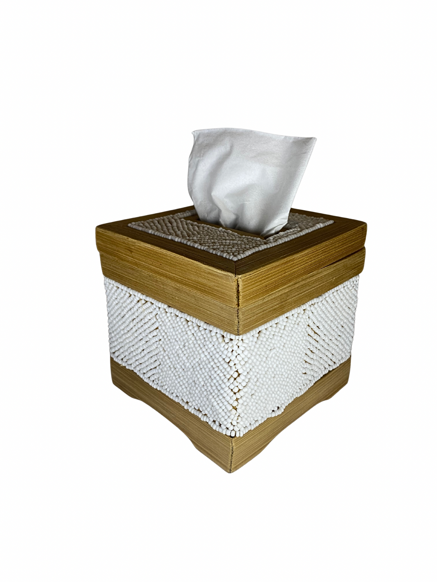 Box tisue beads white