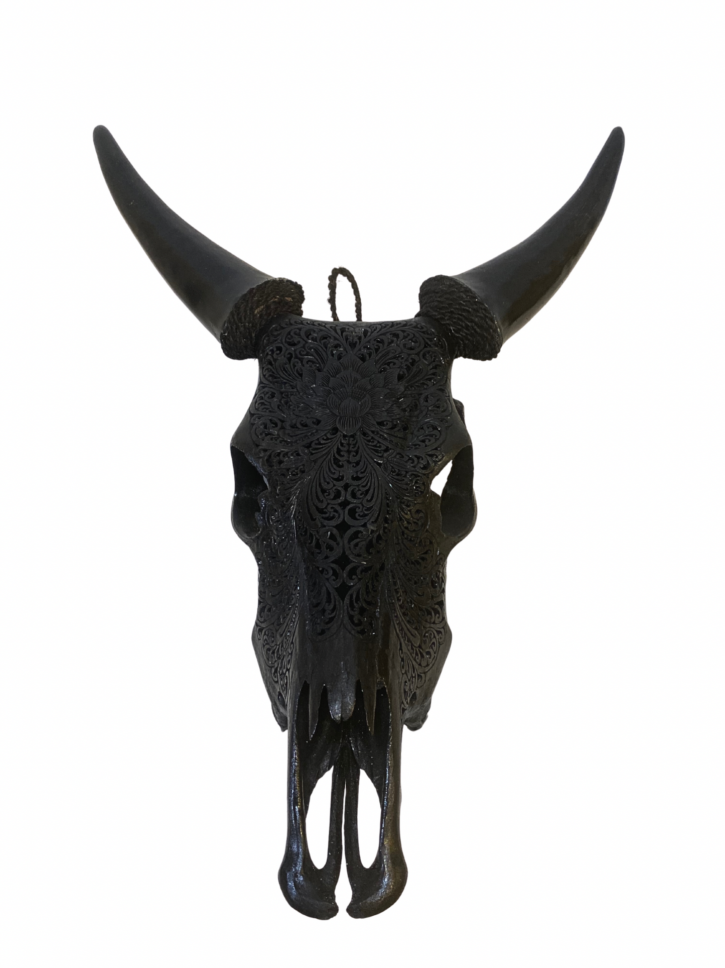 Wall decor real carved Buffalo black