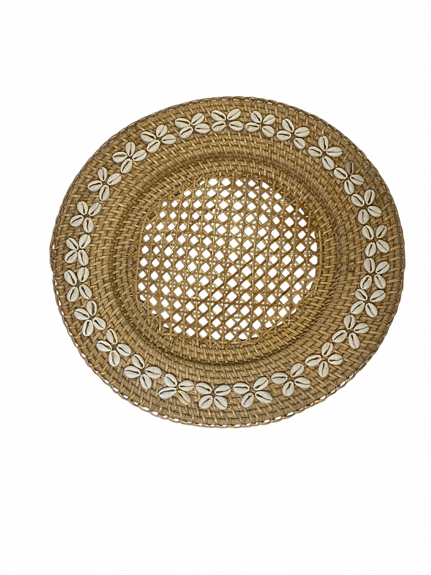 Rattan shell placemat light brown
