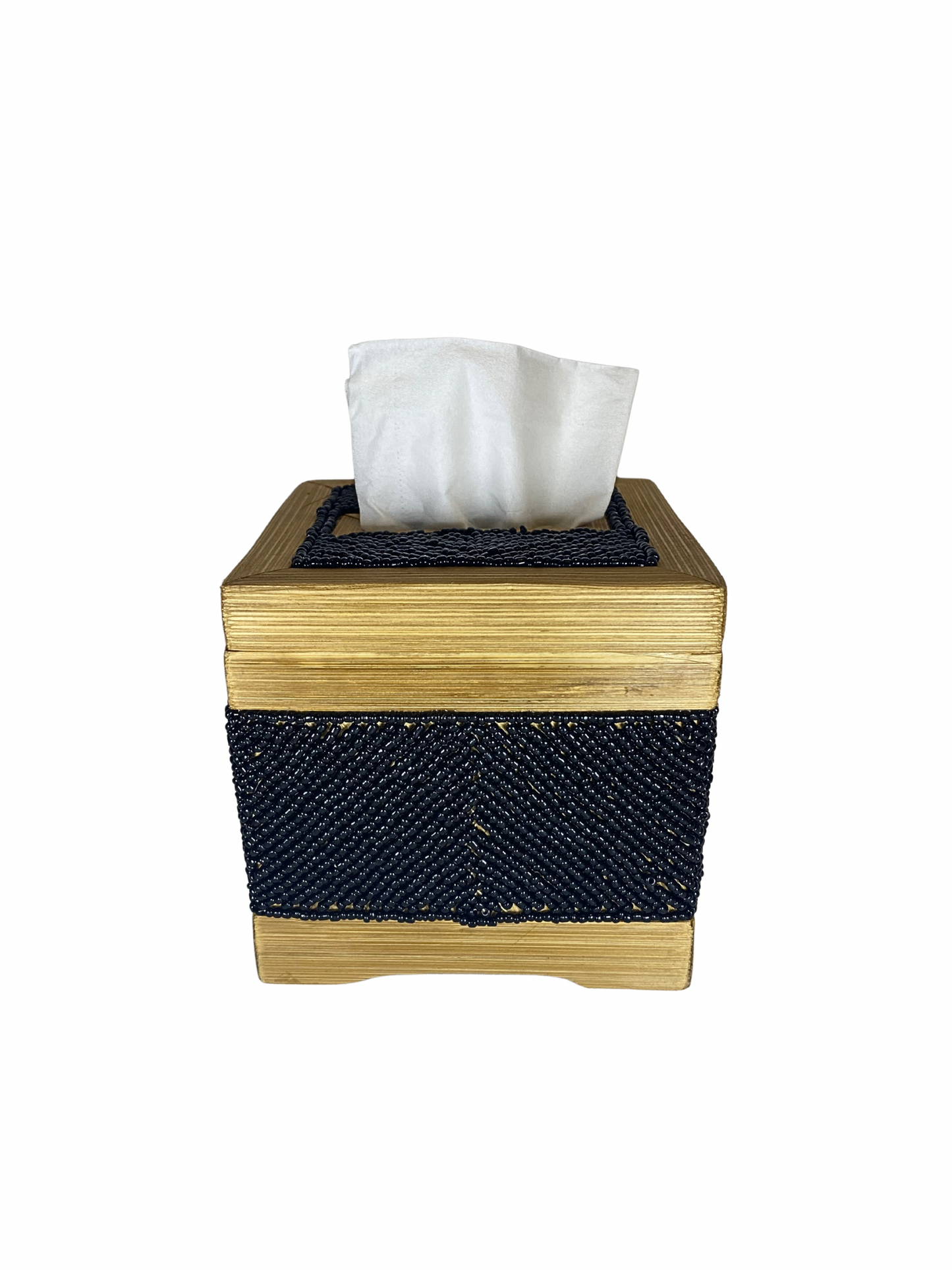 Box tisue beads black