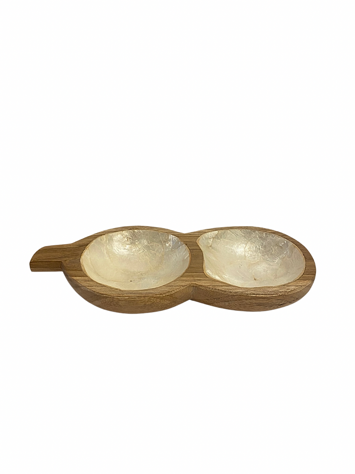 Shell twin bowl wooden - 25cm