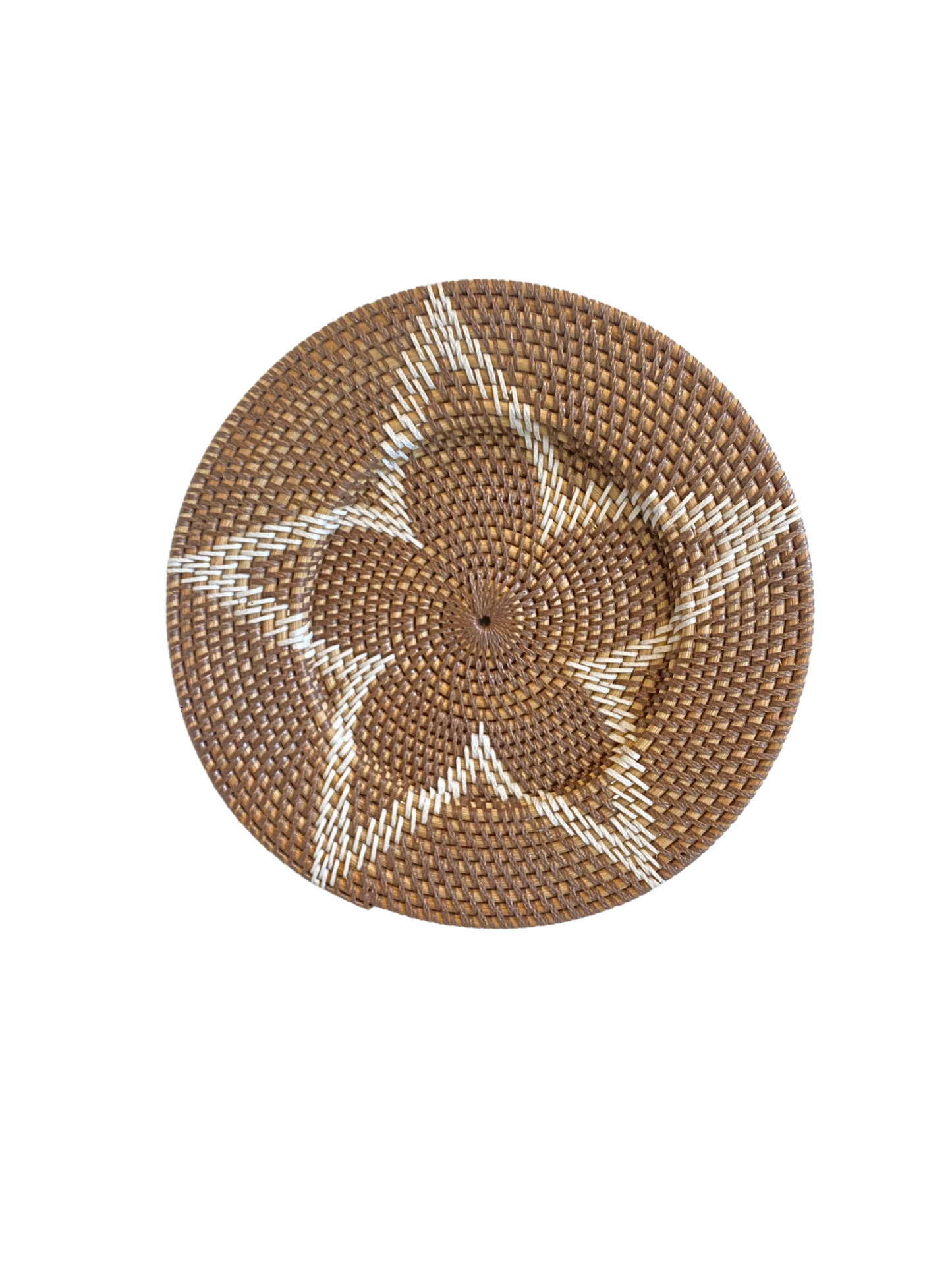 Rattan motif flower wall hanging