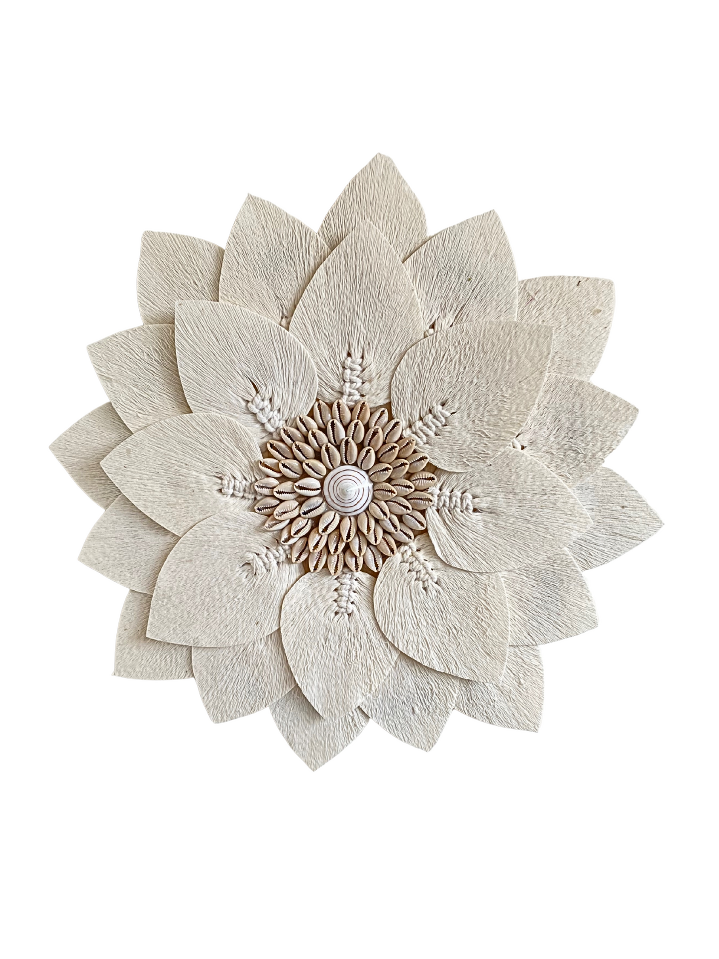 Wall decoration flower shell white - 40cm