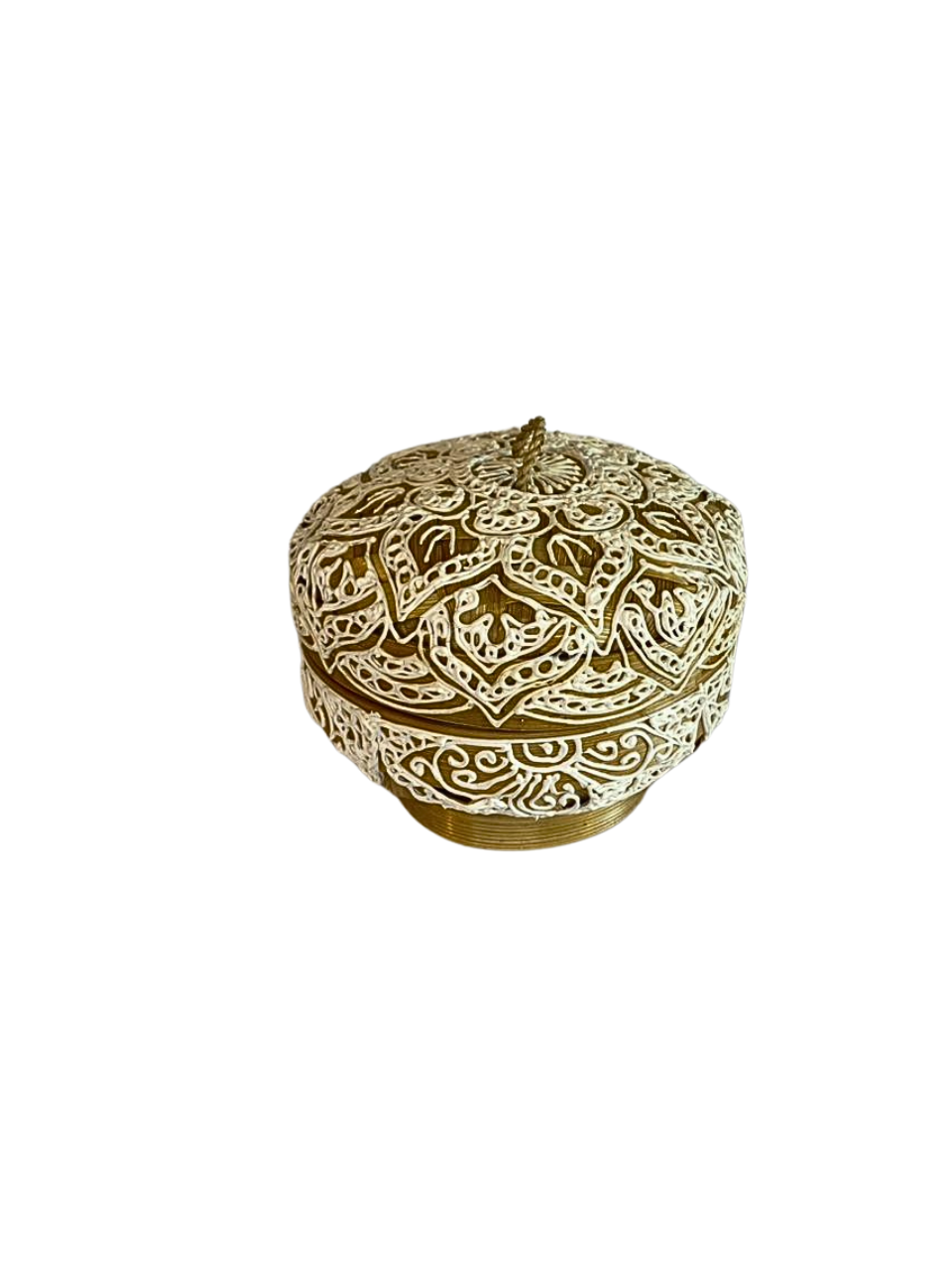Round bamboo basket painting - 10cm