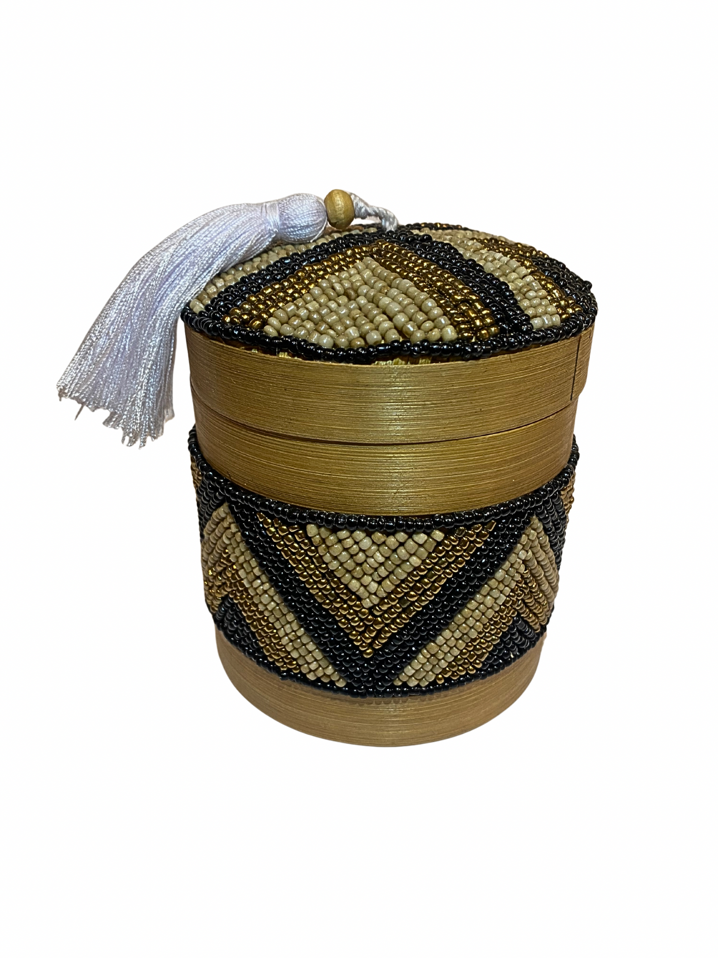 Beaded bamboo box