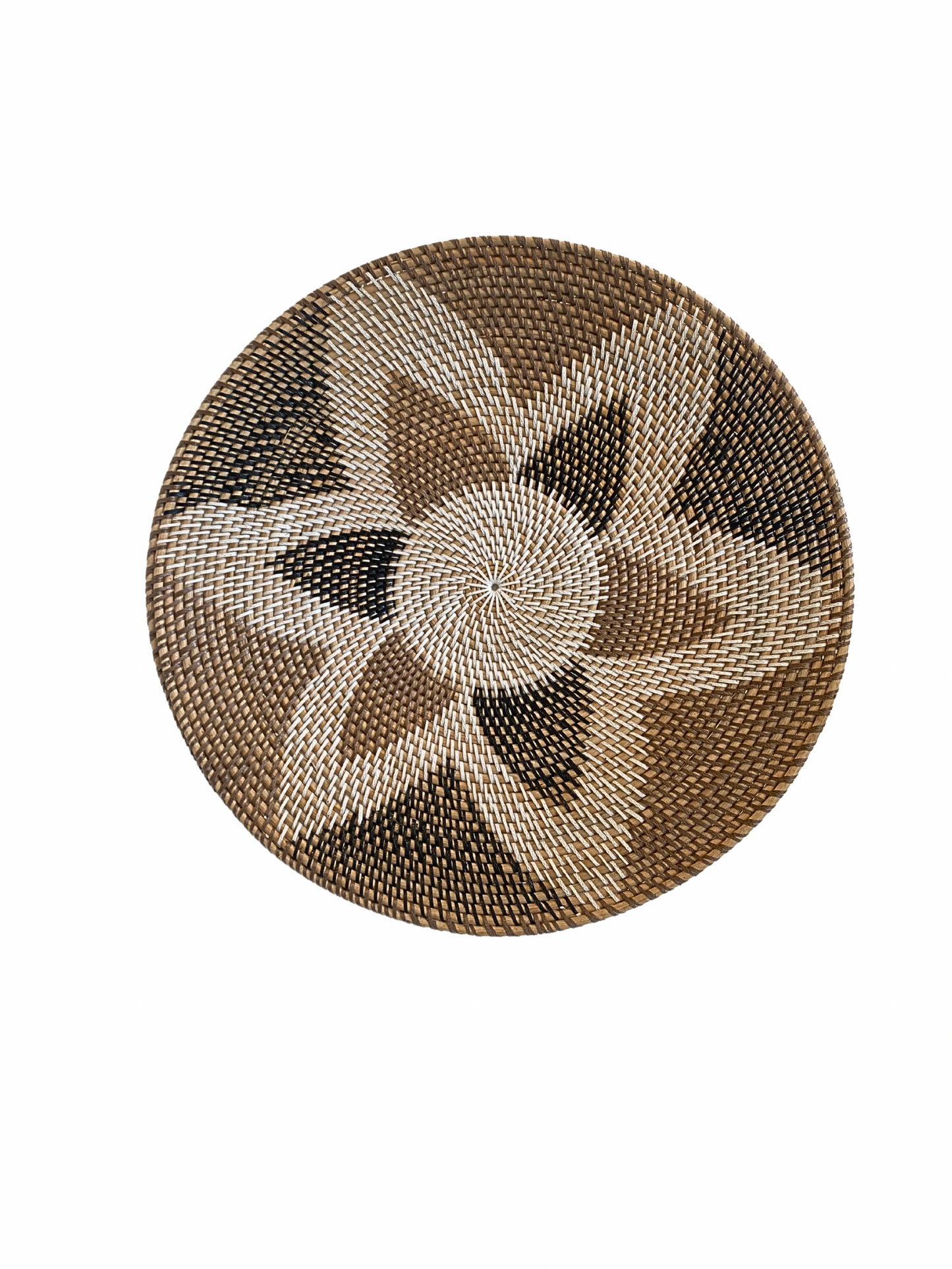 Rattan motif flower wall hanging