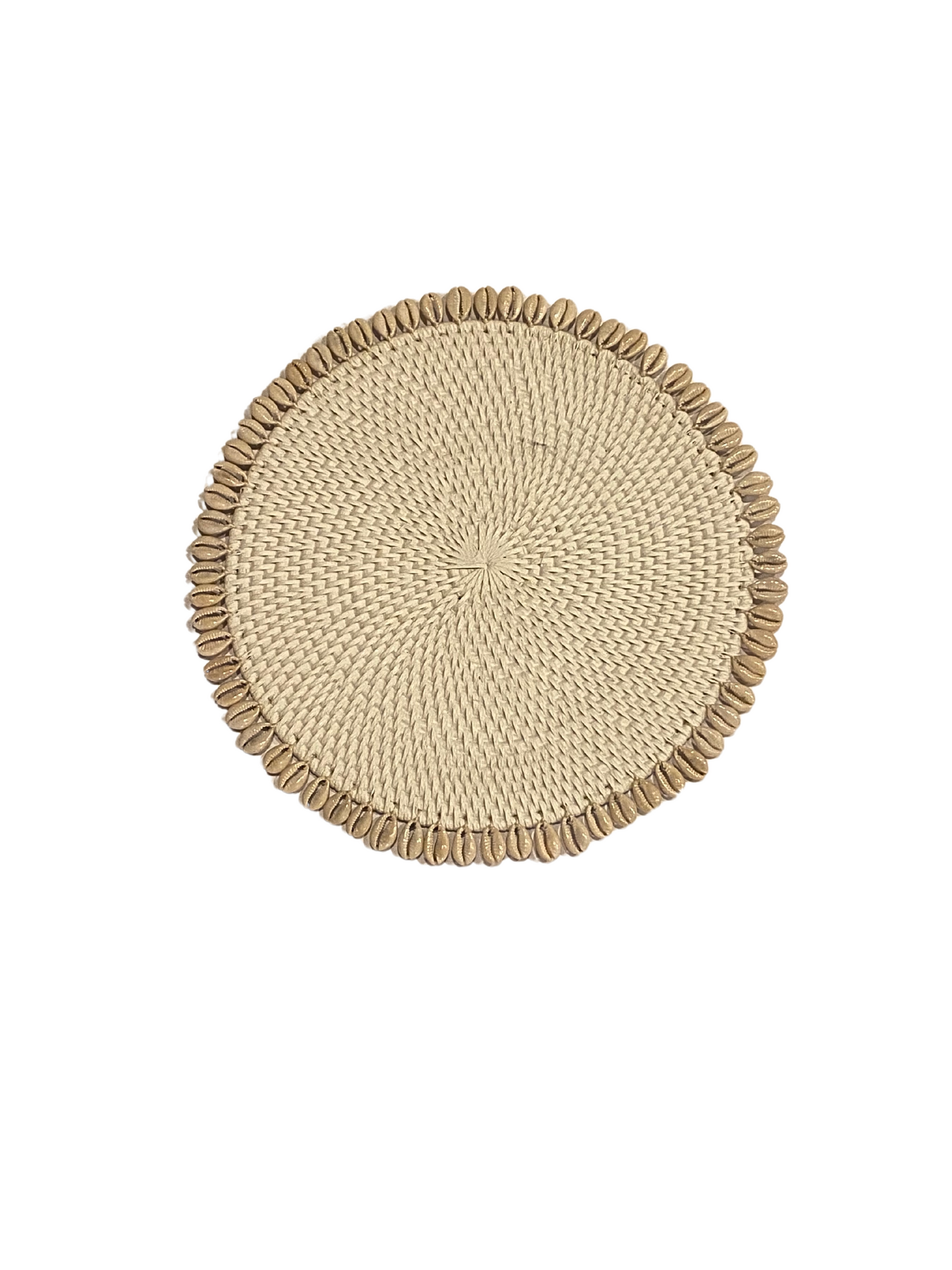 Rattan shell placemat white - 34cm