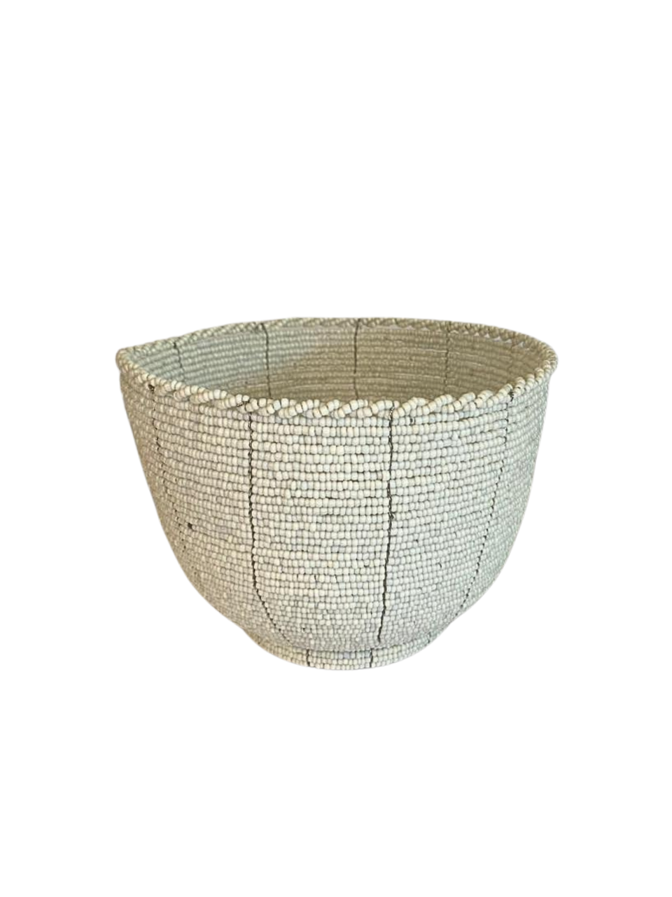 Beaded bowl white - 13cm