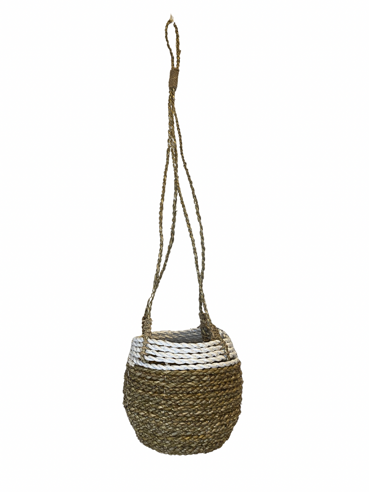 Basket hanger white with natural colour - 64cm