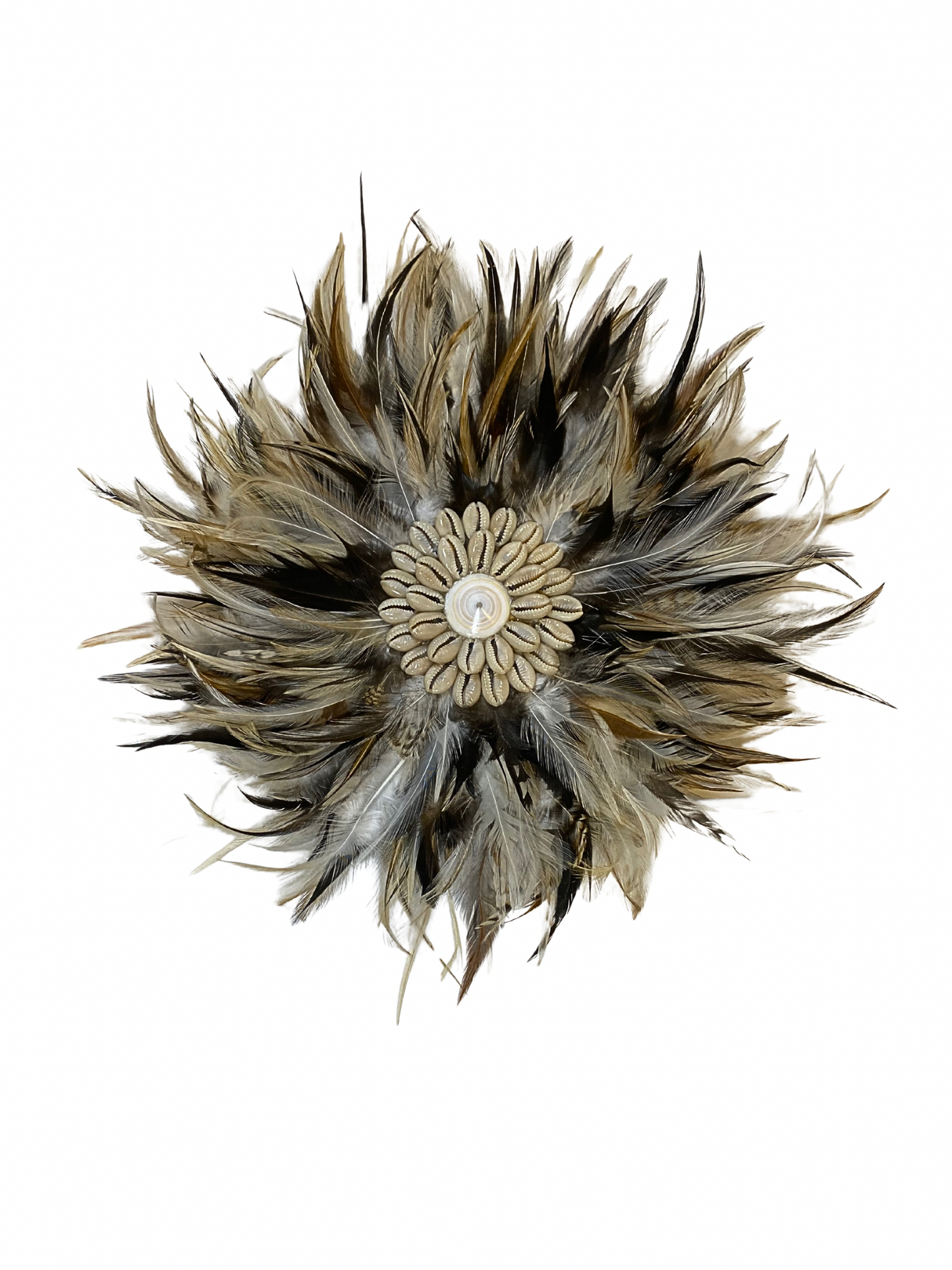 Wall hanger feather shell round size S - 20cm