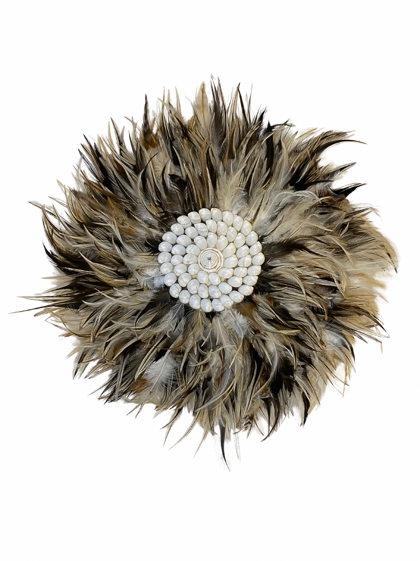 Wall hanger feather shell round size M - 30cm