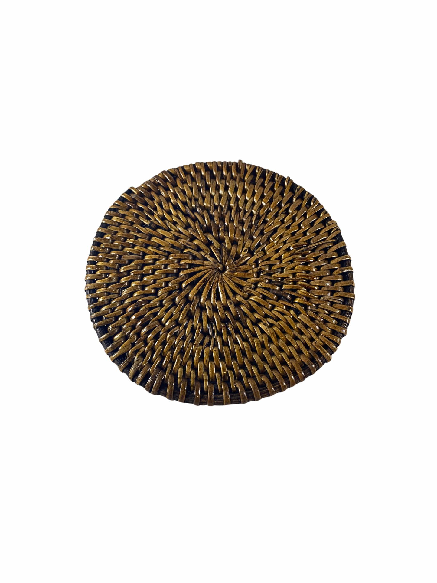 Rattan coaster dark brown