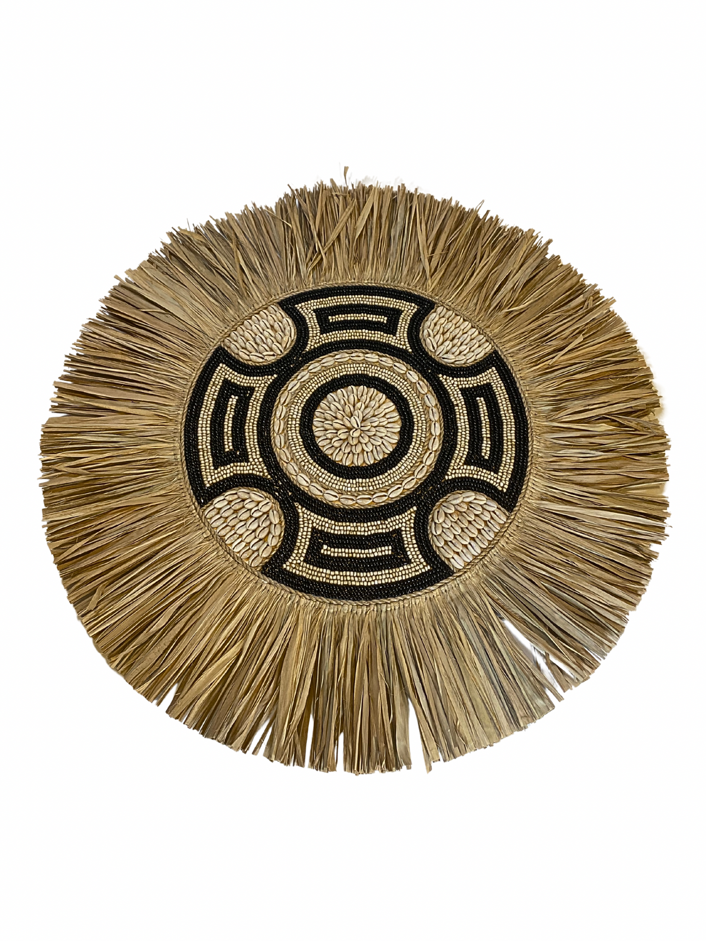 Wall decor beads raffia round size L