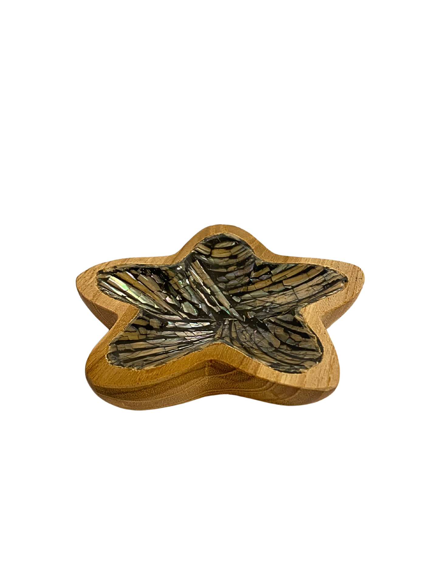 Shell plate star wooden - 11cm