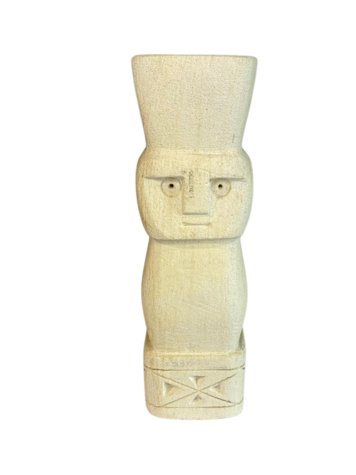 Hand Carved Tribal Statue - Stone Figure With Cowrie Shell from Bali