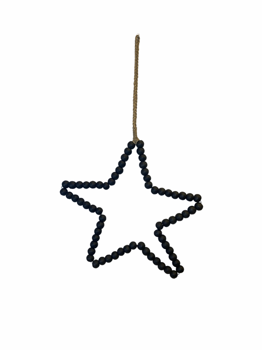 Wall decor beads star black - 40cm