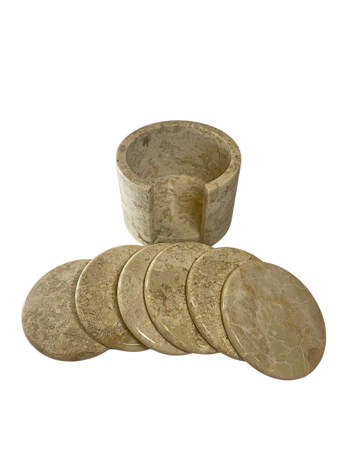 Classic Marble Coaster Set with Holder