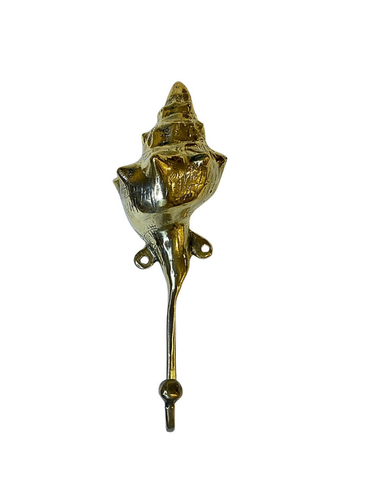 Brass deco conch shell hooks