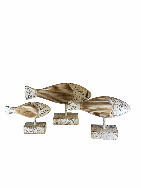 Wooden fish statue size S, M. L