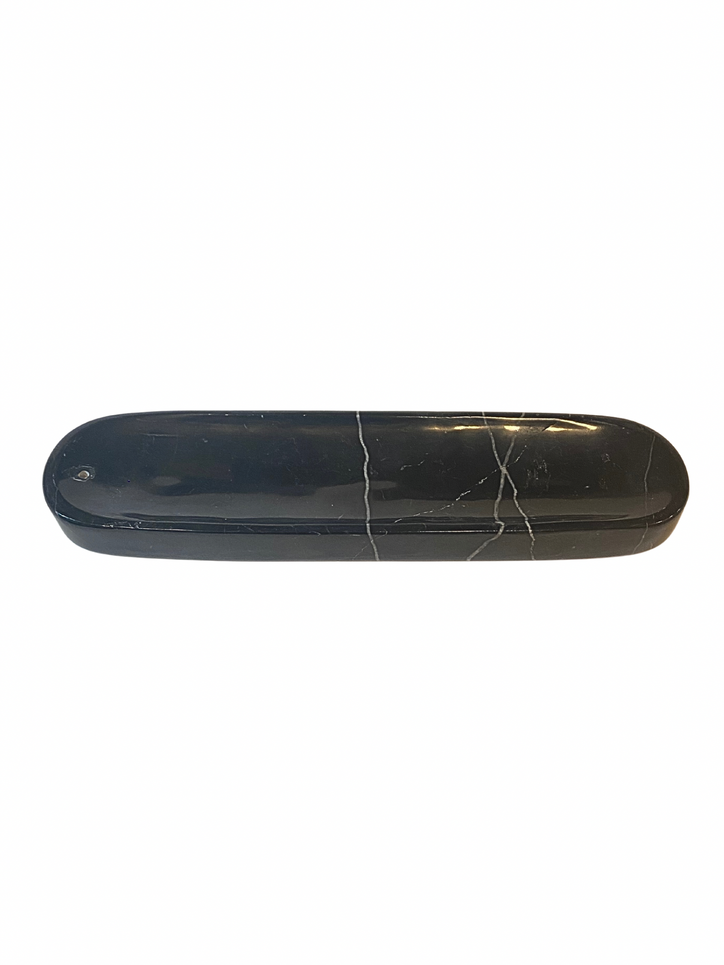 Marble incense holder black