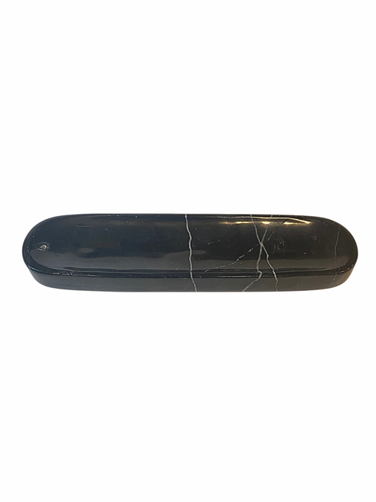 Marble incense holder black