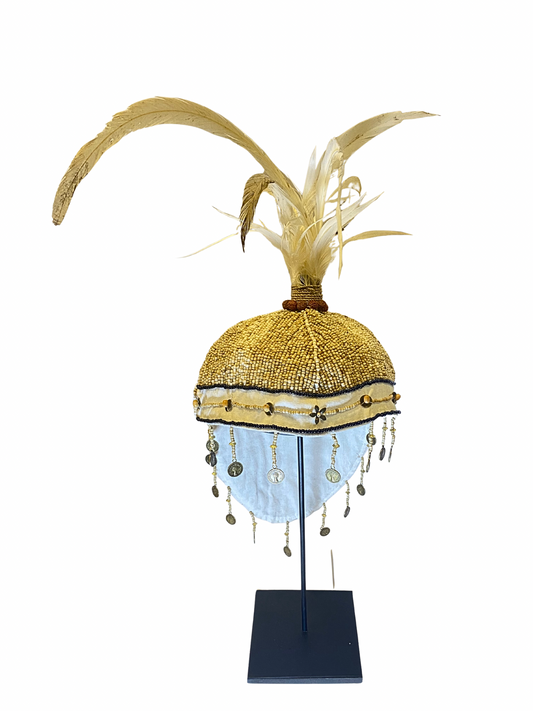 Beaded Headdress cream colour