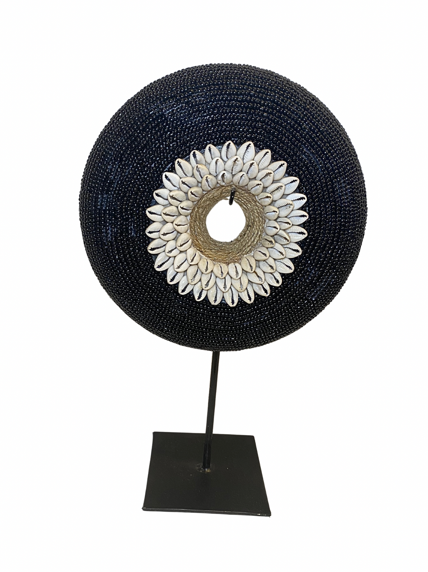 Beads black shell donut on stand