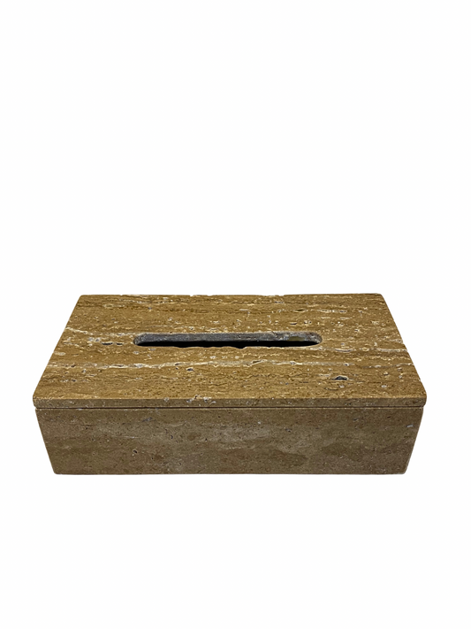 Natural travertine tissue holder size M