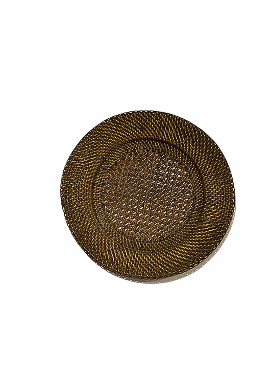 Rattan plate placemate black