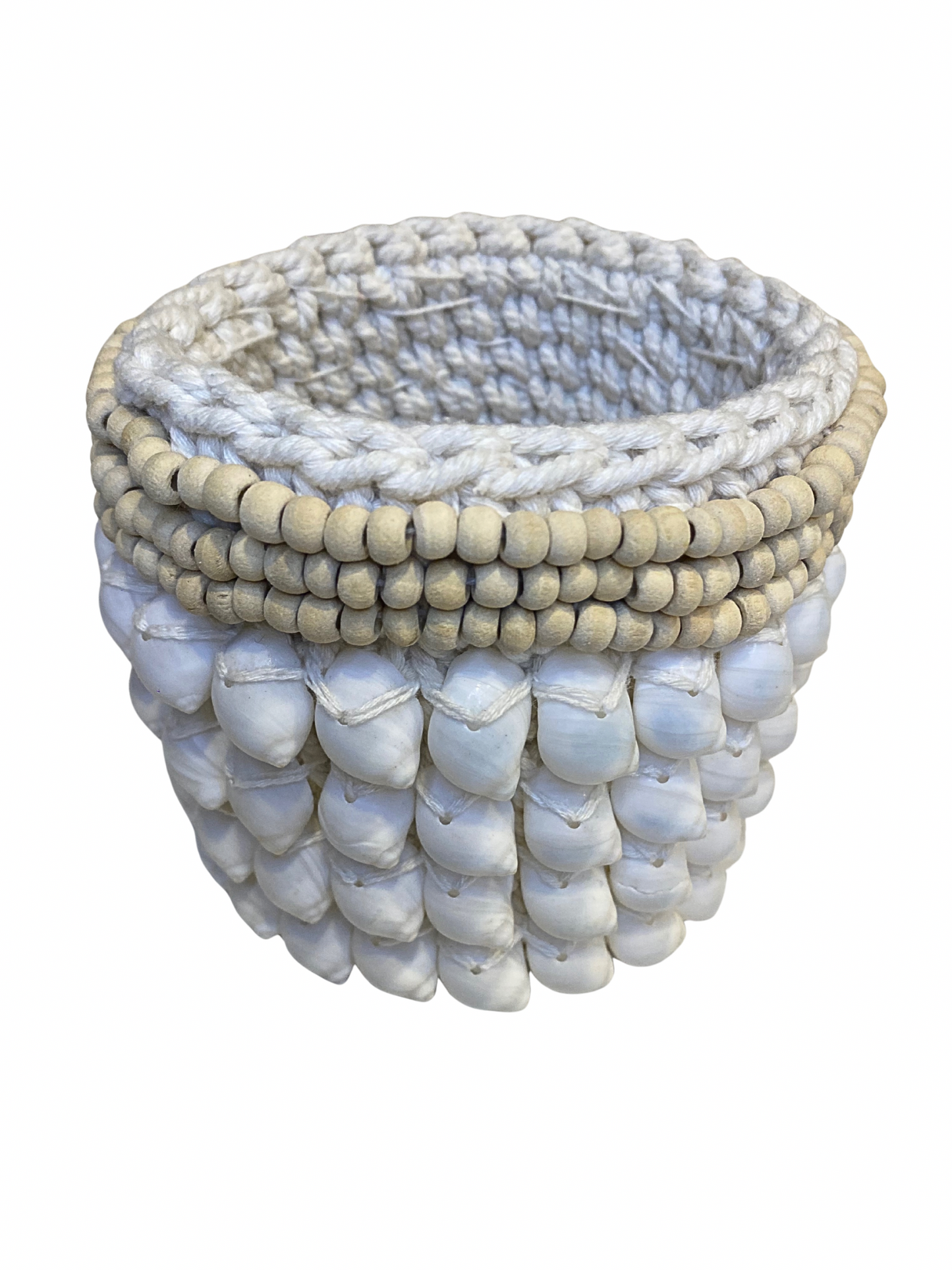 Bowl crochet shell white