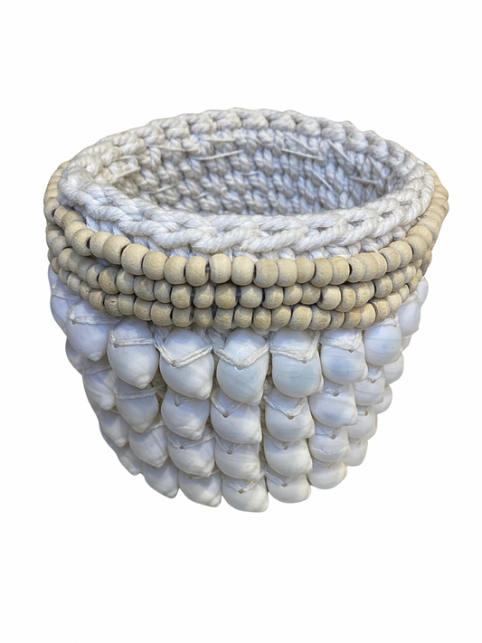 Bowl crochet shell white