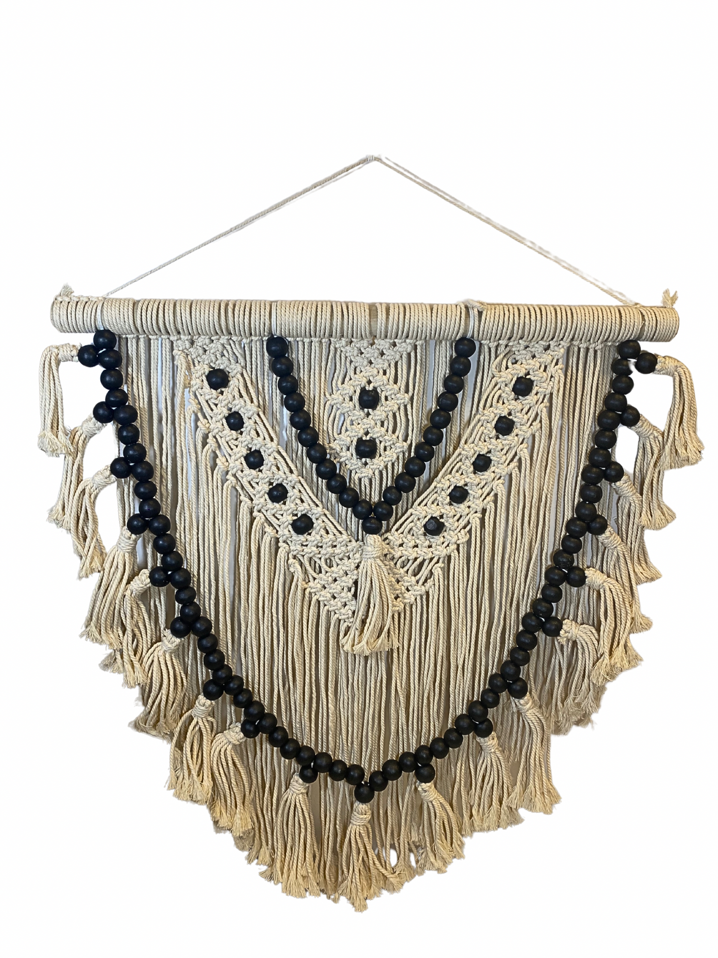 Wall decor macrame beads black
