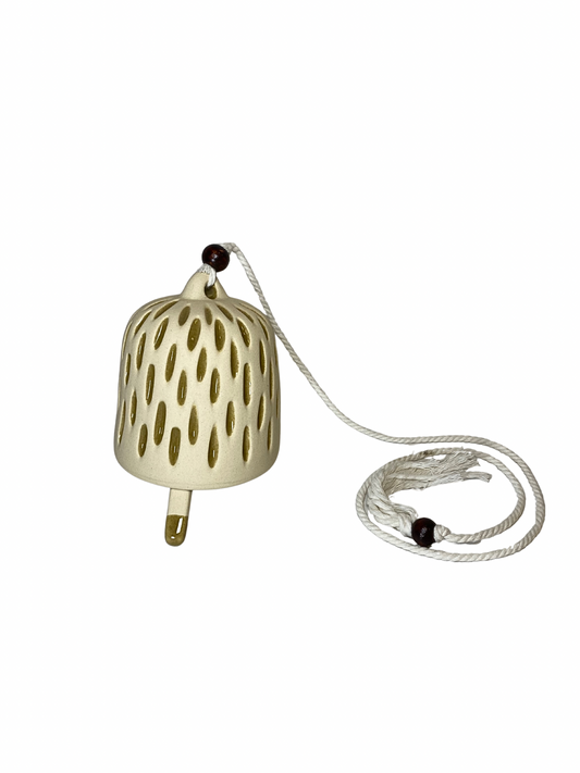 Cream raindrop ceramic bell size M