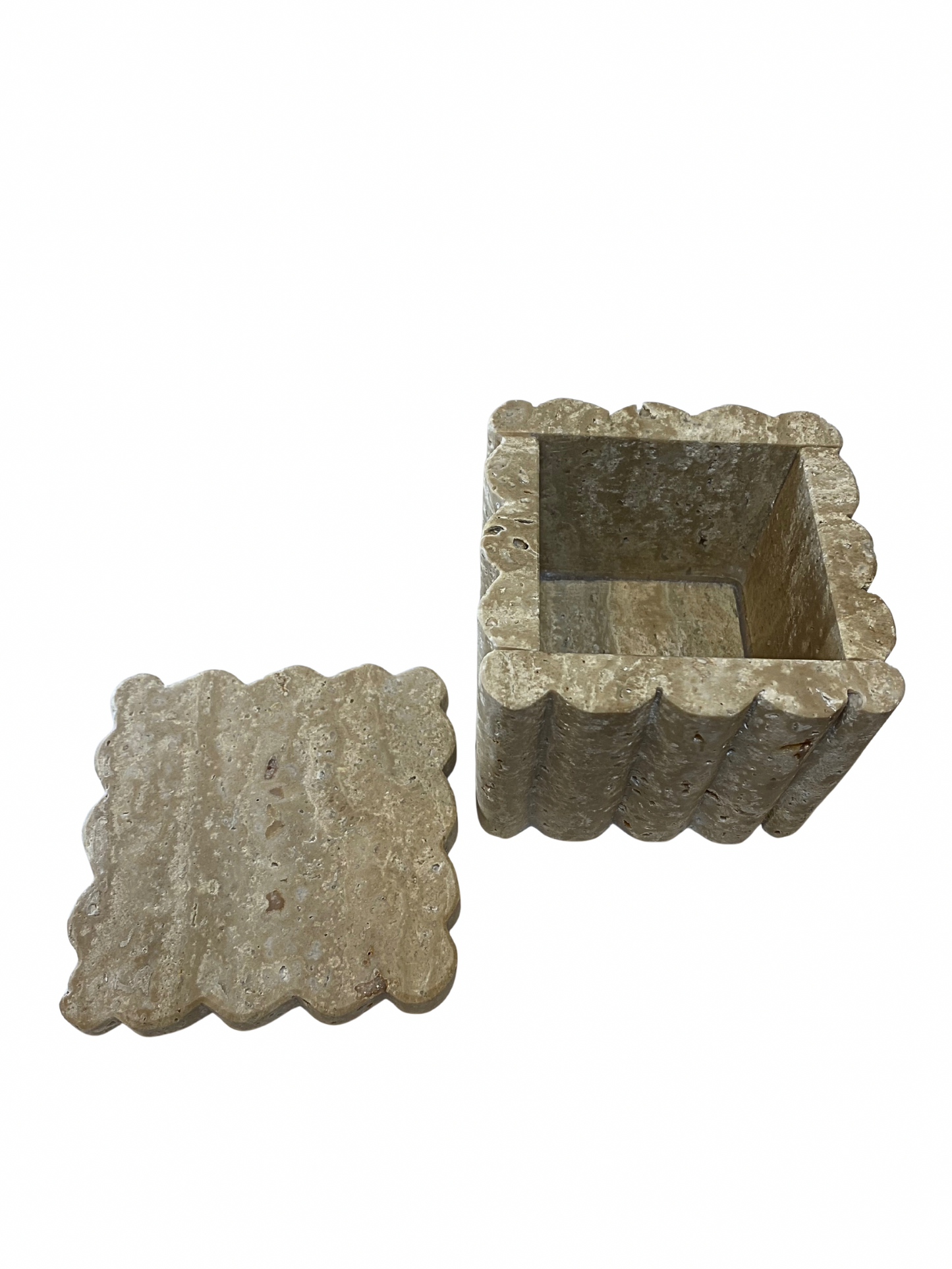 Scalloped Travertine box